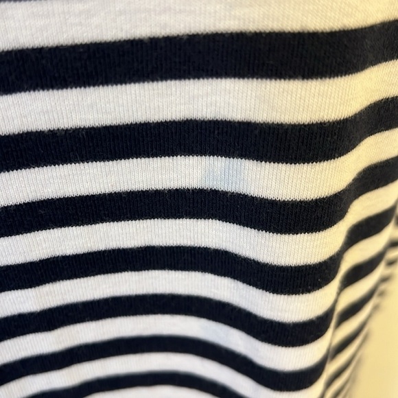 Vintage Calvin Klein Cotton Horizontal Striped Navy and White Dress, Sz. XL. - Picture 7 of 15